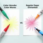 Comparison of Color Wonder Paper and Regular Paper with Color Wonder Markers