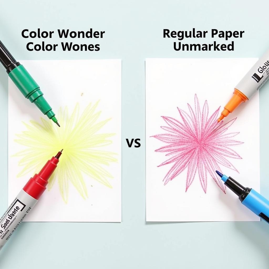 Comparison of Color Wonder Paper and Regular Paper with Color Wonder Markers