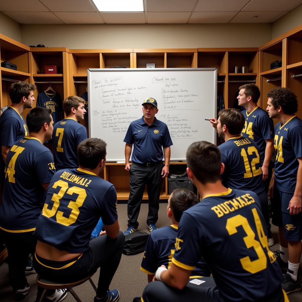 Colorado Buffaloes Football Coach Addressing the Team