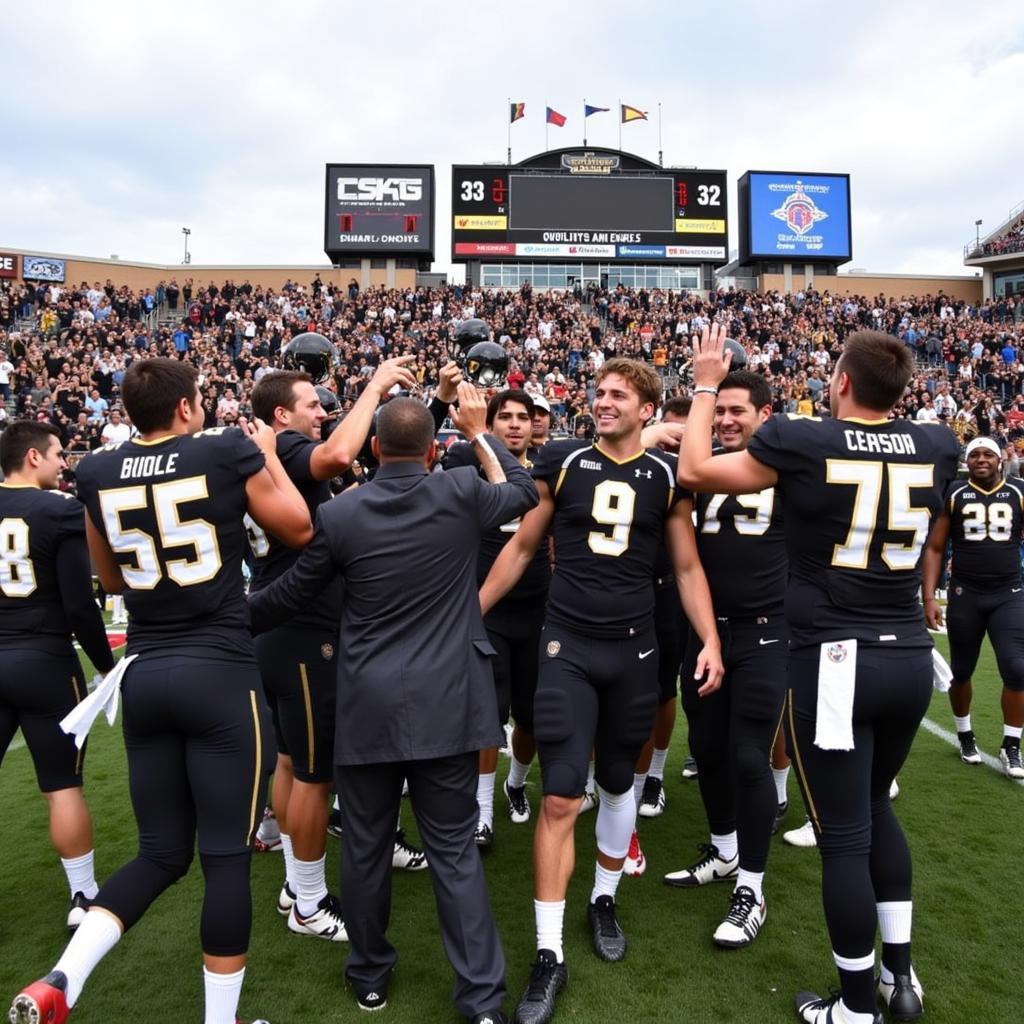 Colorado Buffaloes Football Team Celebrating a Victory