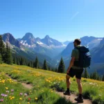 Hiking in the Rocky Mountains during August