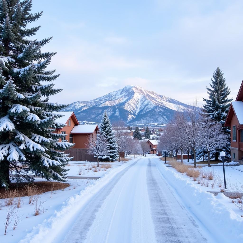 Colorado Springs Winter Snowfall Scene