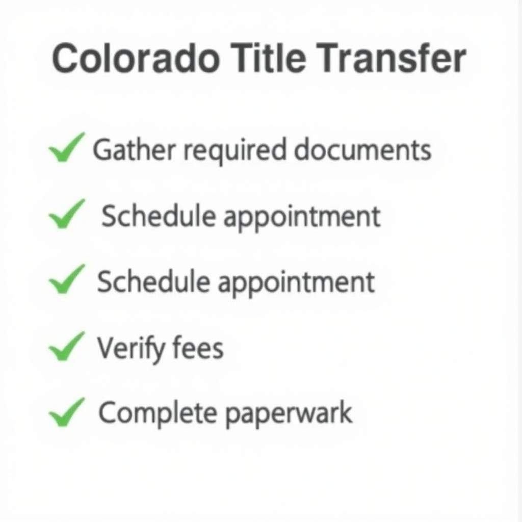 Colorado Title Transfer Checklist