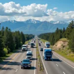 Illustrative image of traffic on a Colorado highway