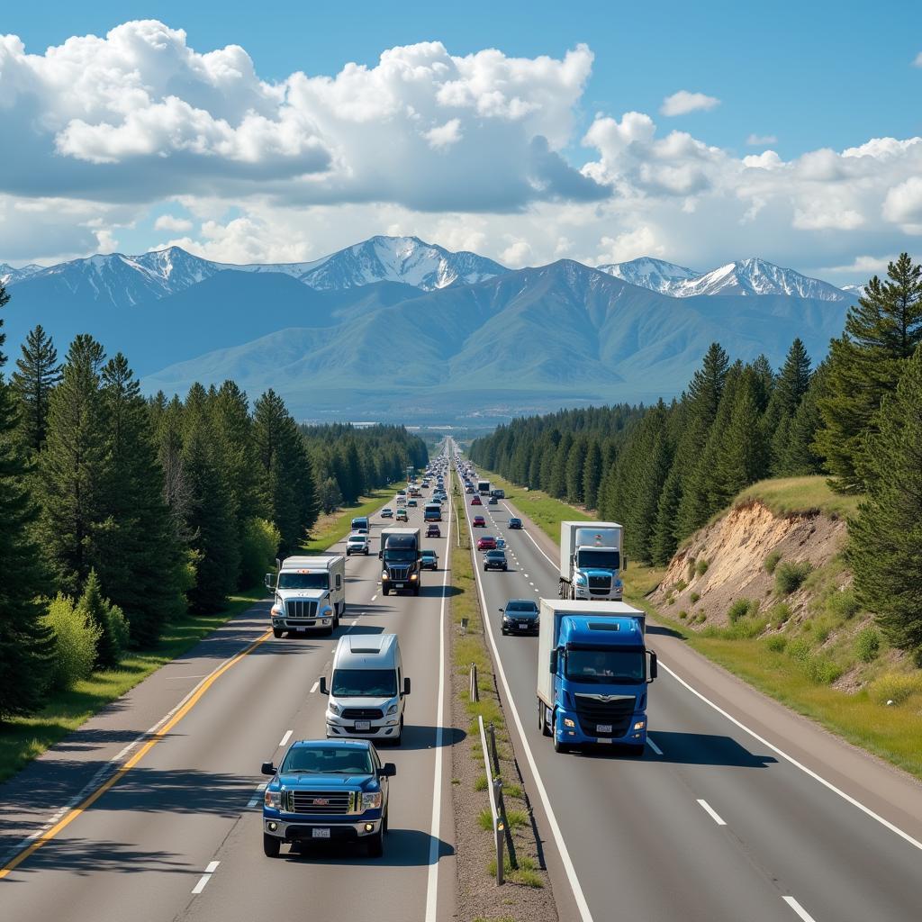 Illustrative image of traffic on a Colorado highway