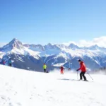 Colorado Winter Skiing Scene