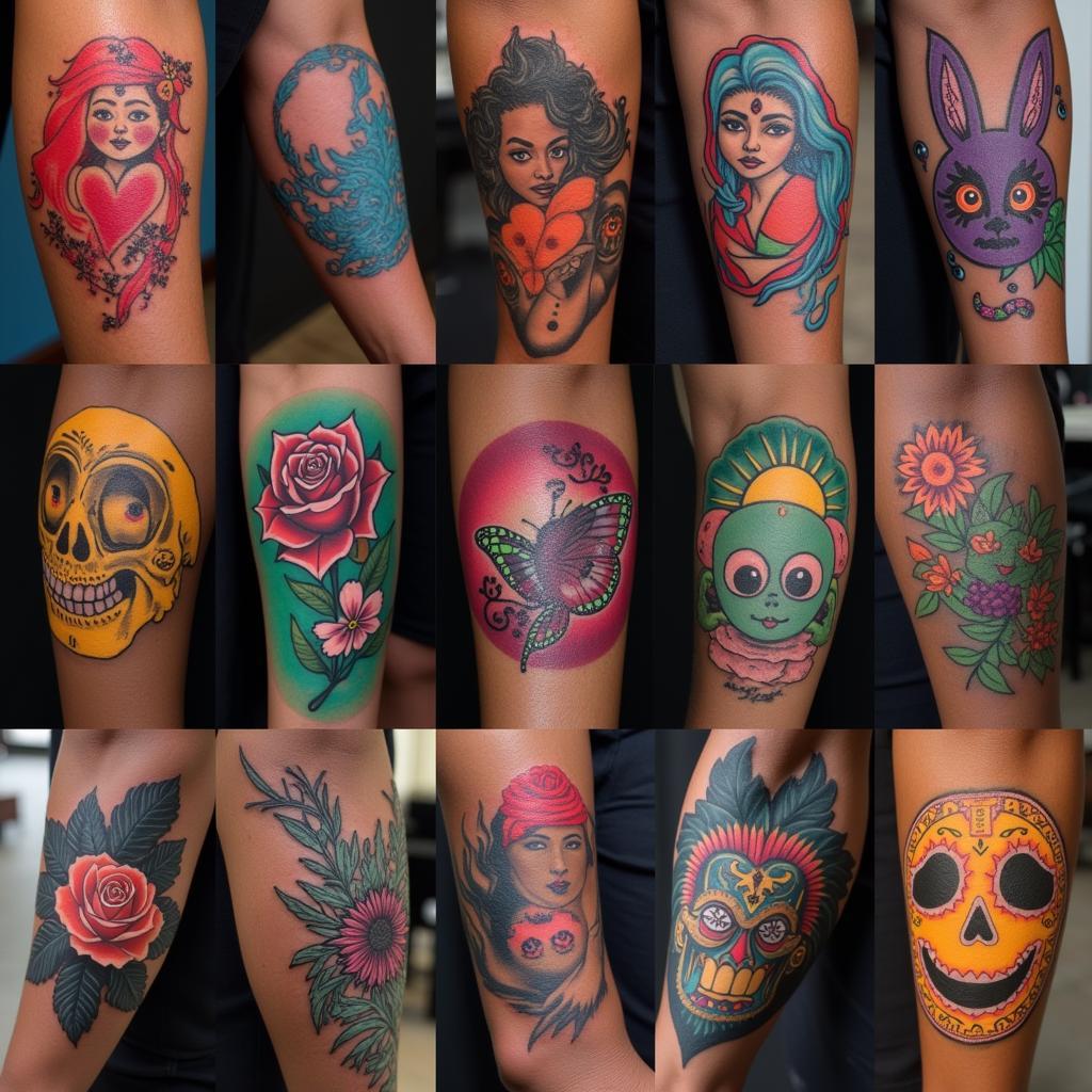 Vibrant Colored Tattoos on Black Skin