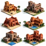 Colorful Terracotta Houses in Minecraft