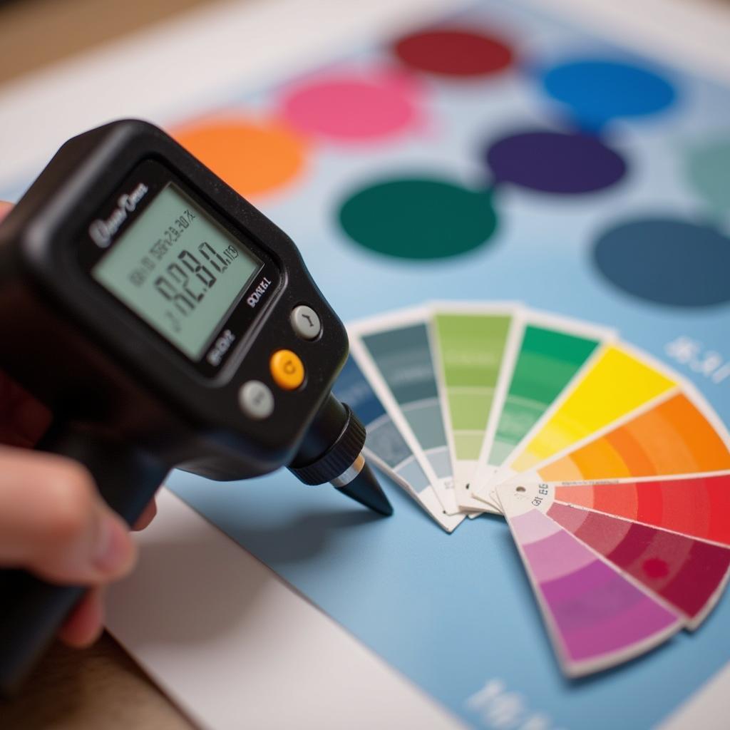 Colorimeter Measuring Paint Sample