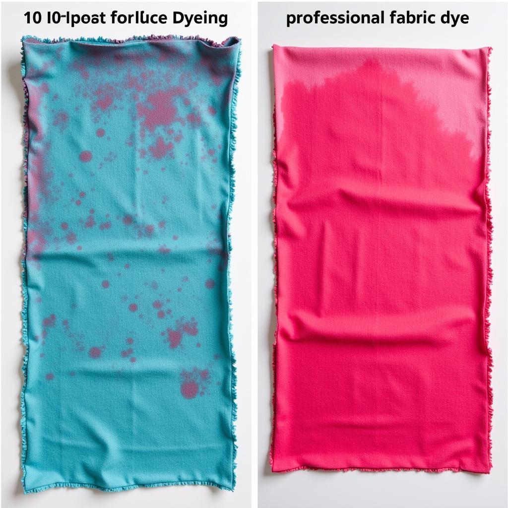 Comparison of food coloring and fabric dye on fabric