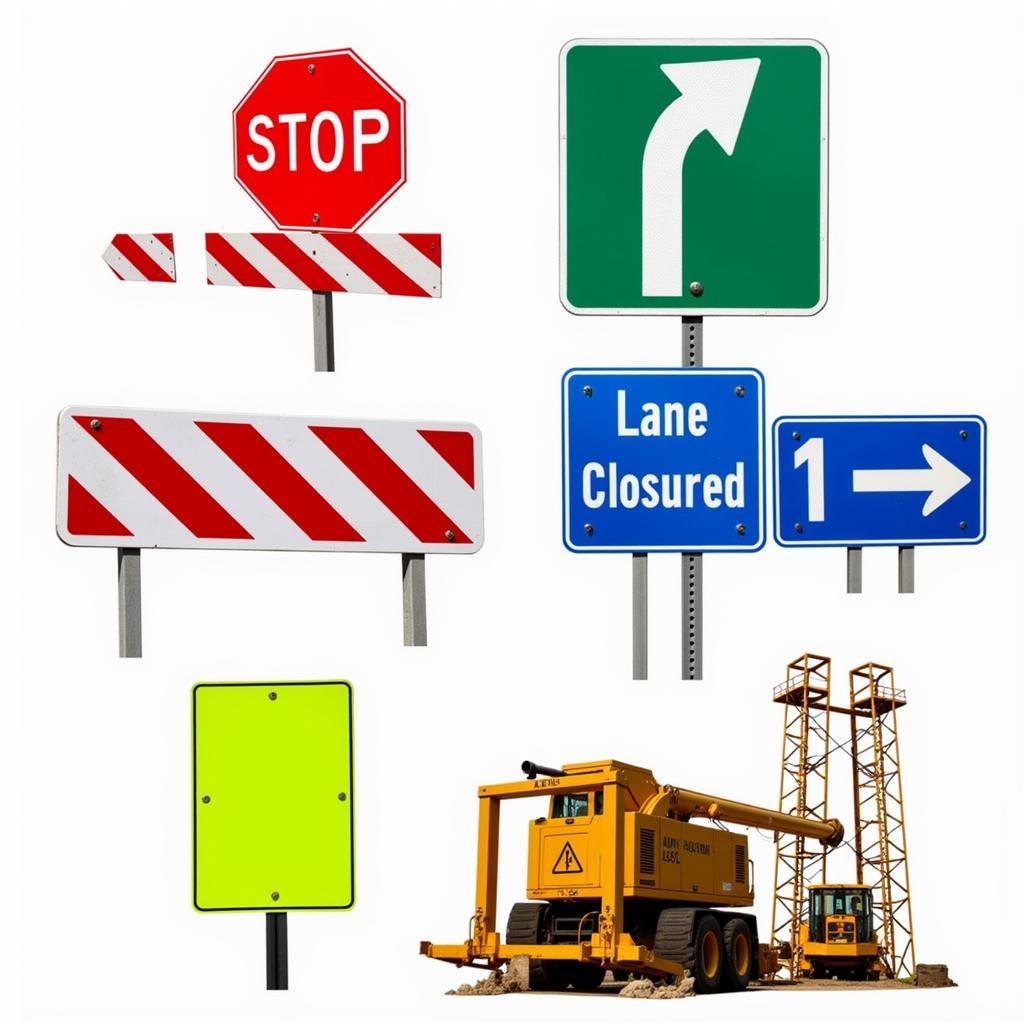 Construction Sign Colors: Red, Green, Blue, and Fluorescent Yellow-Green