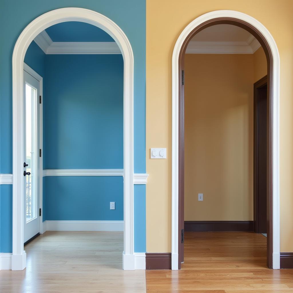 Contrasting Trim Colors in Adjoining Rooms