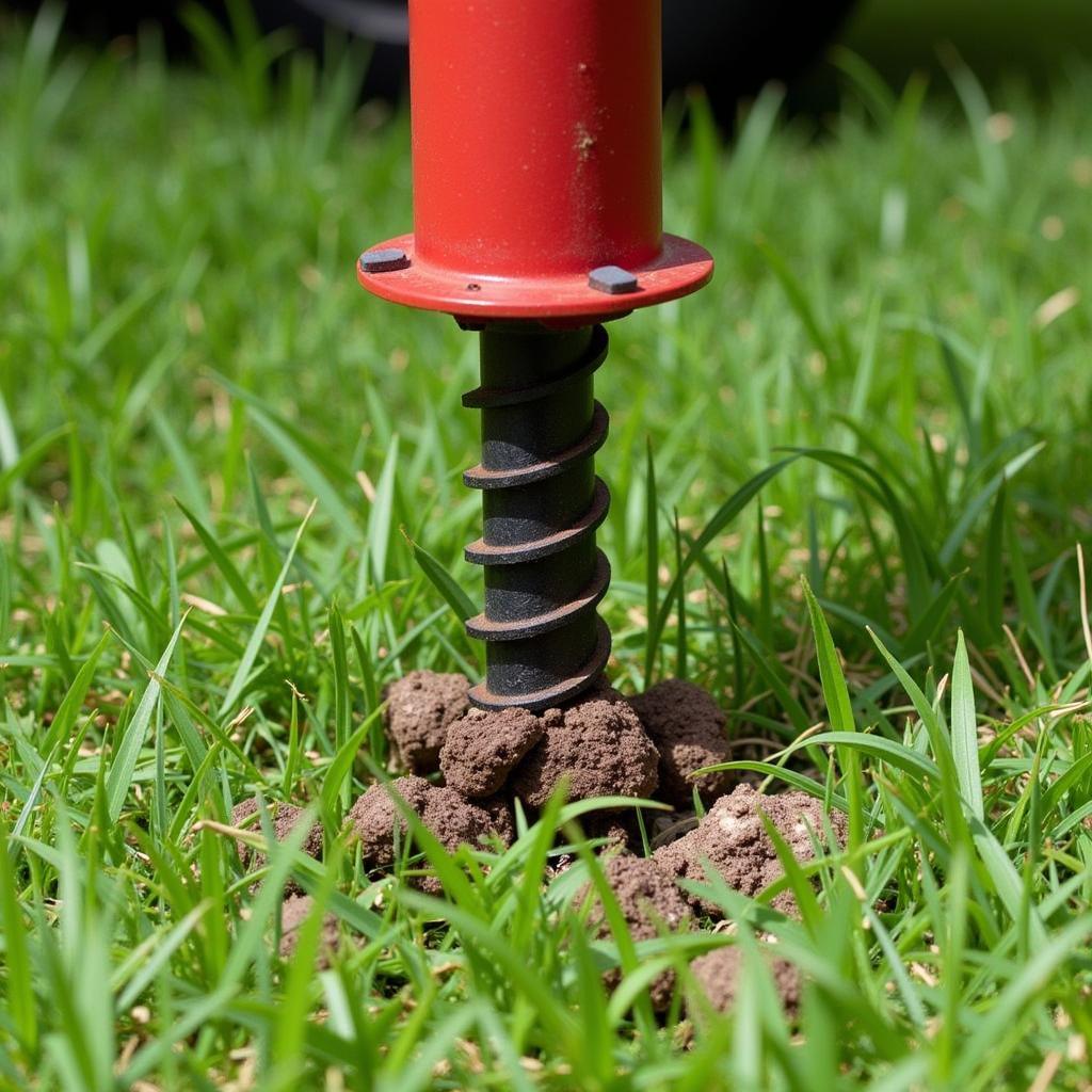 Core Aerator and Soil Plugs