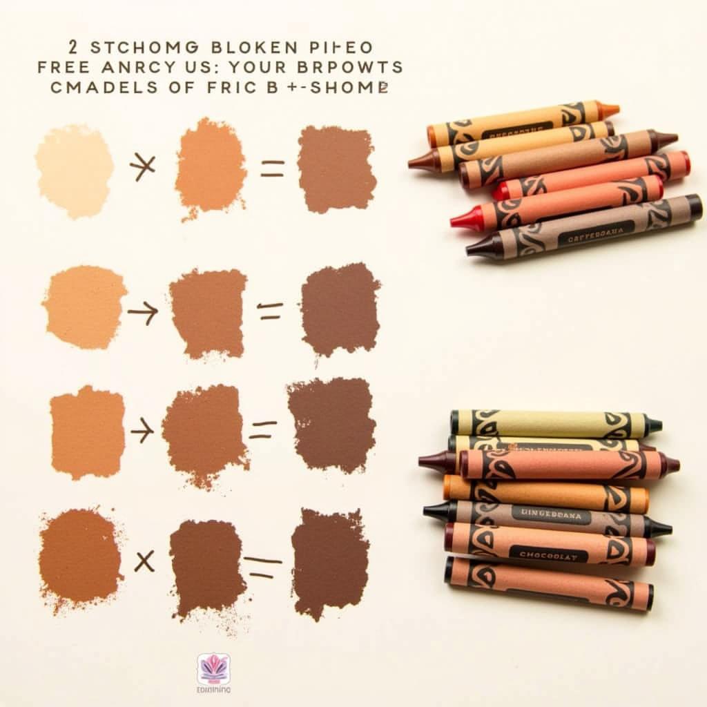 Creating various shades of brown using crayon layering techniques