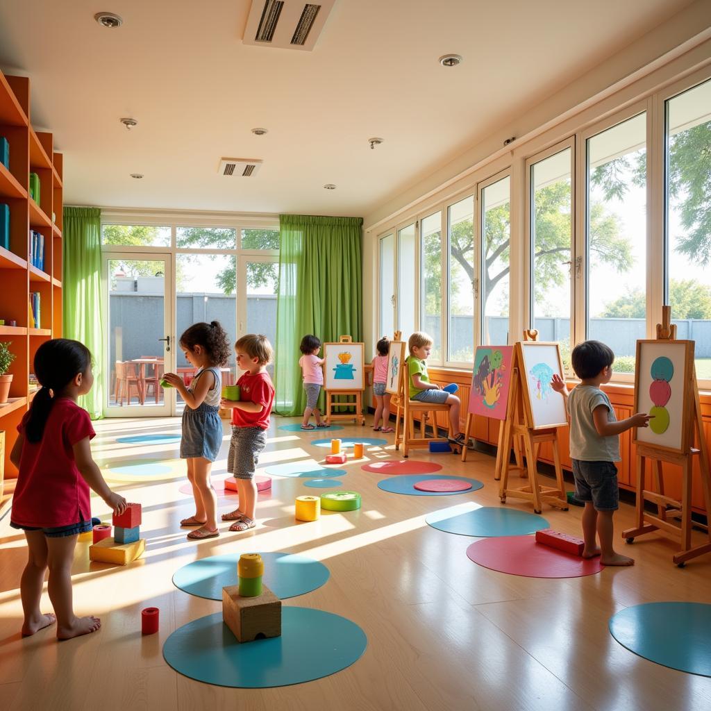 Children engaging in interactive play at De Colores daycare