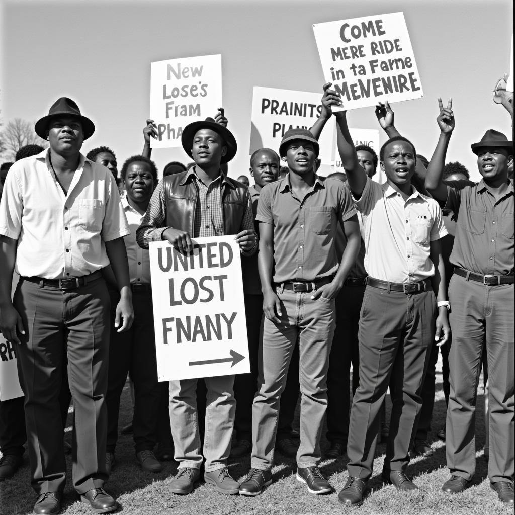 De Colores sung by farm workers during a protest