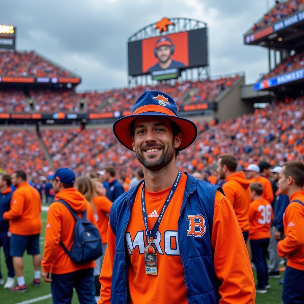 Denver Broncos Fans Wearing Orange and Blue