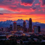 Denver Cityscape at Sunset