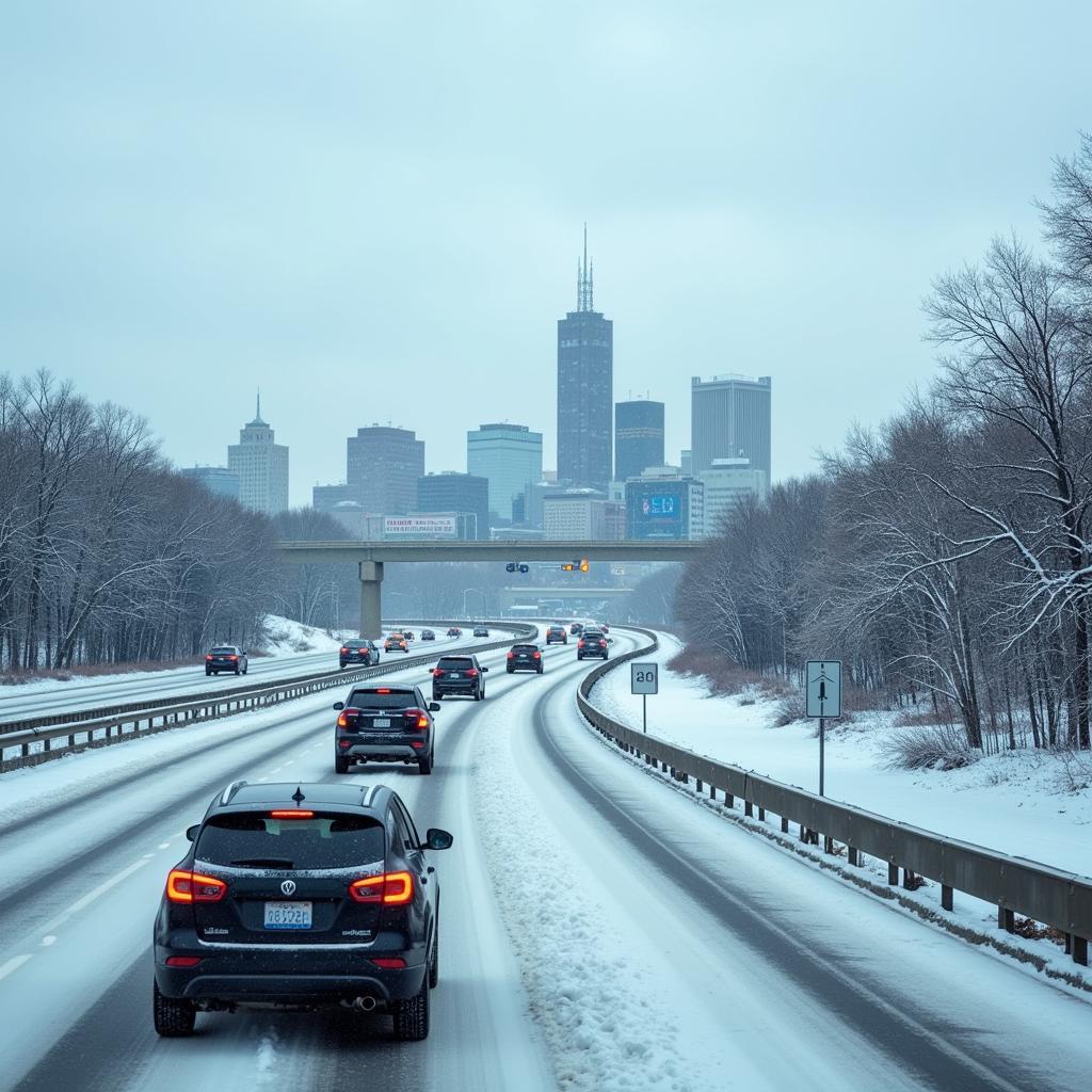 Denver Traffic and Winter Weather Conditions Affecting Travel Time