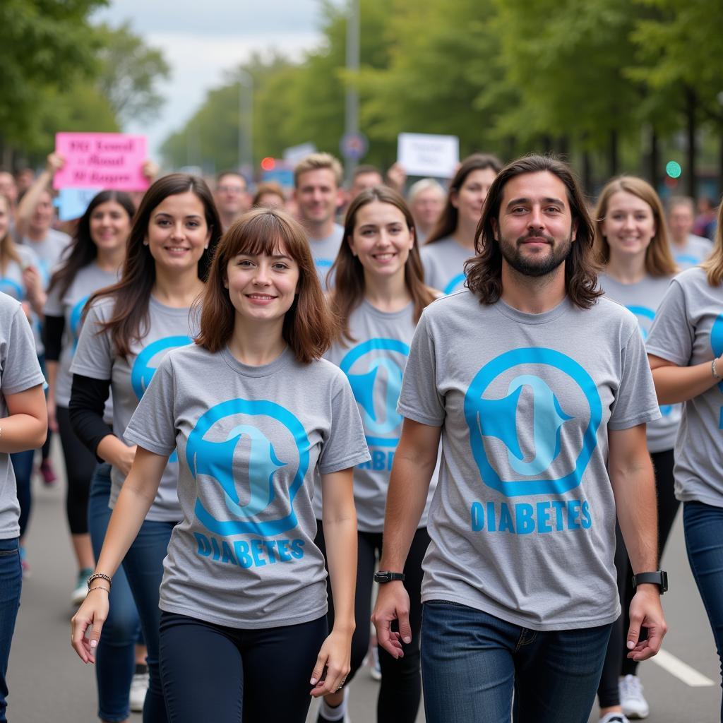 People Participating in Diabetes Awareness Activities