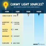 Different Light Sources and their Kelvin Values