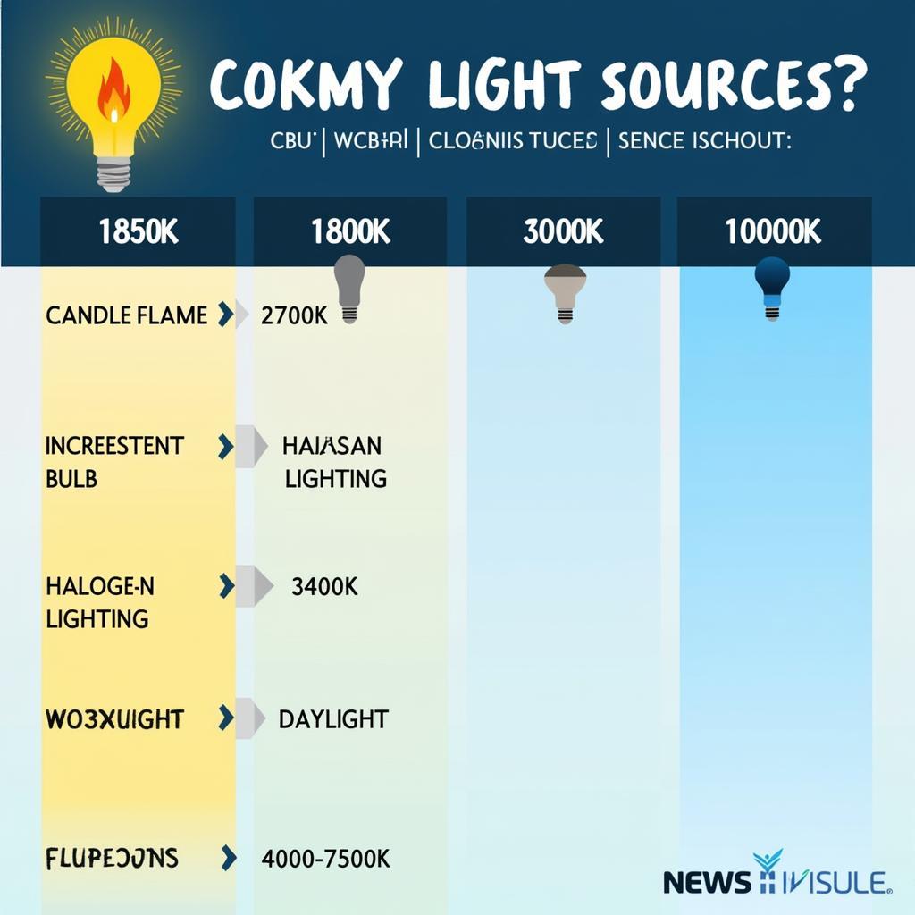 Different Light Sources and their Kelvin Values