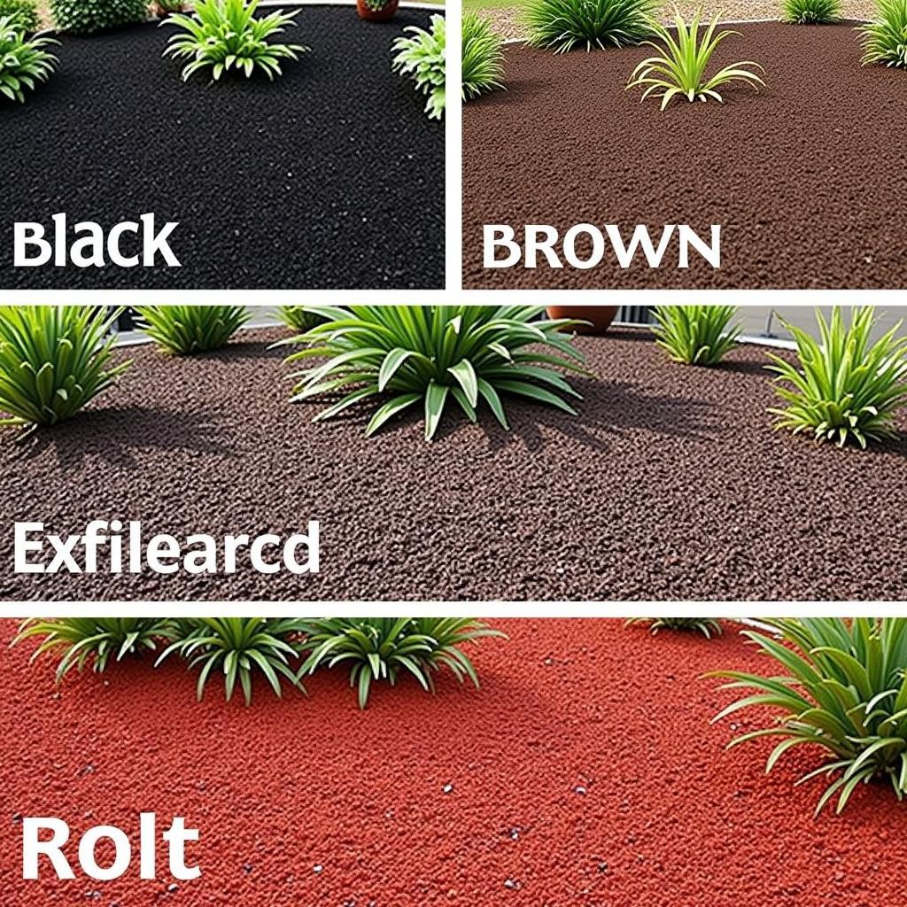 Different Mulch Colors in Garden