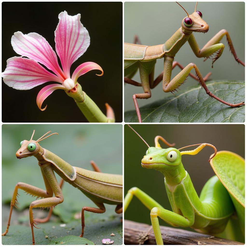 Different Praying Mantis Species and Color Variations