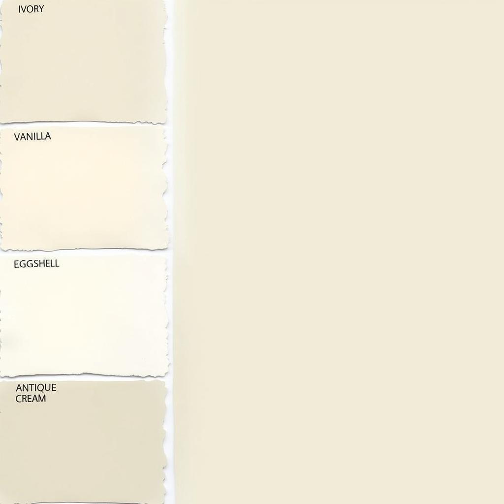 Different Shades of Cream Paint Swatches