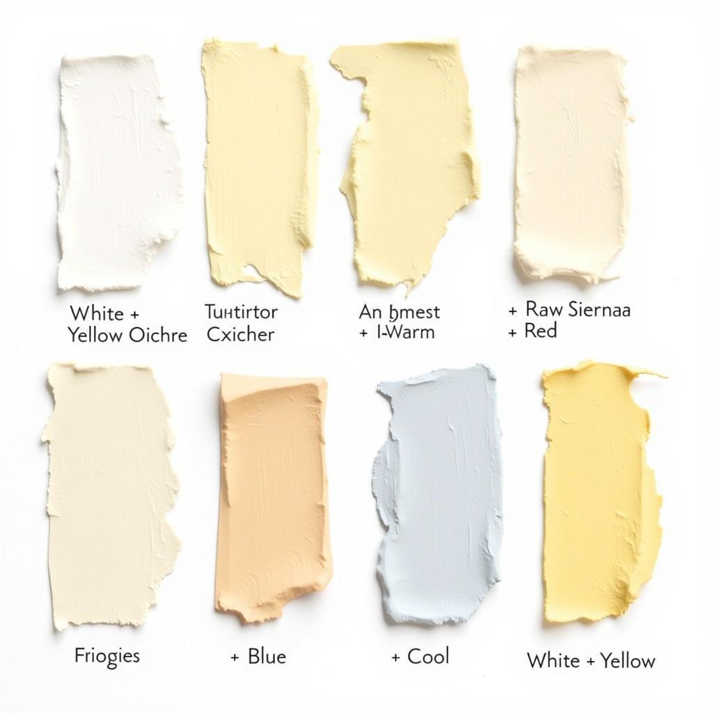 Different Shades of Cream Paint Swatches