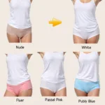 Different underwear colors under white dresses