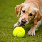 Dog Seeing a Yellow Ball