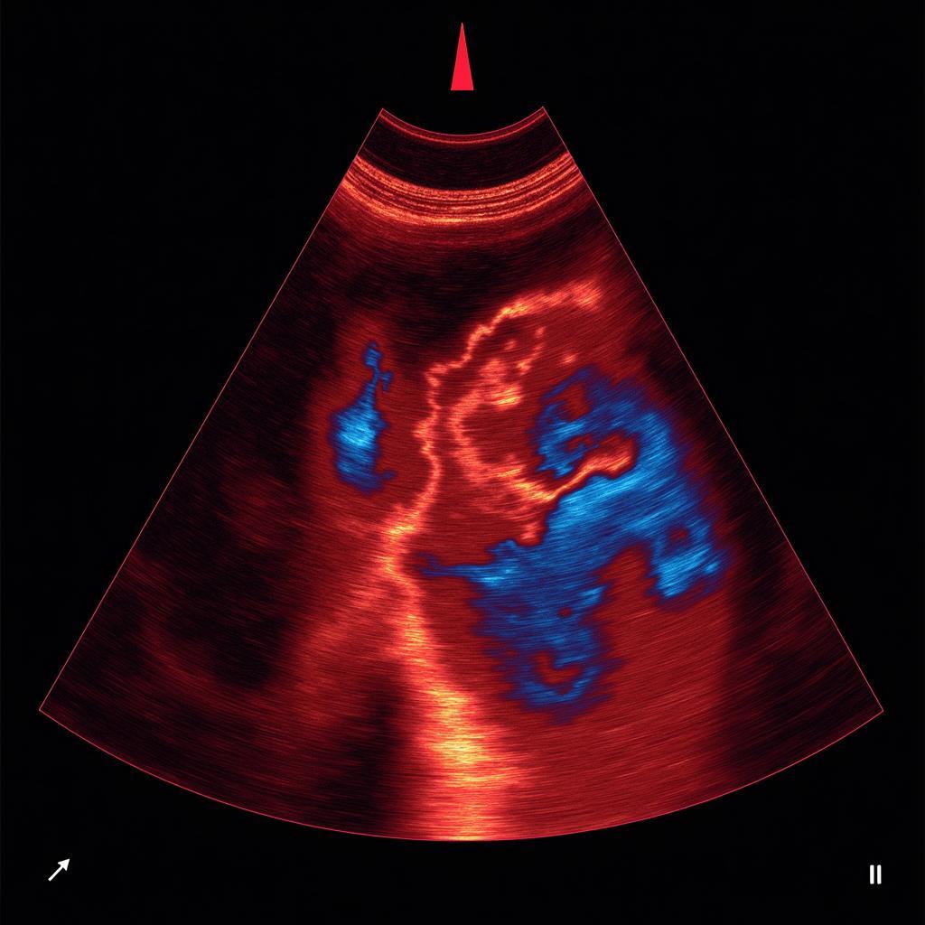 Doppler Ultrasound Image Showing Blood Flow