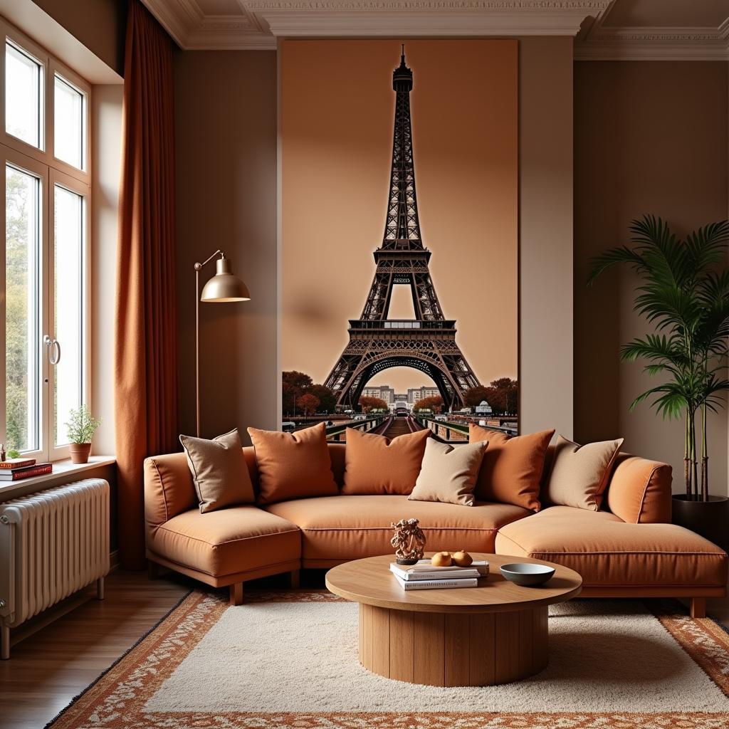 Eiffel Tower Inspired Home Decor with Earthy Tones