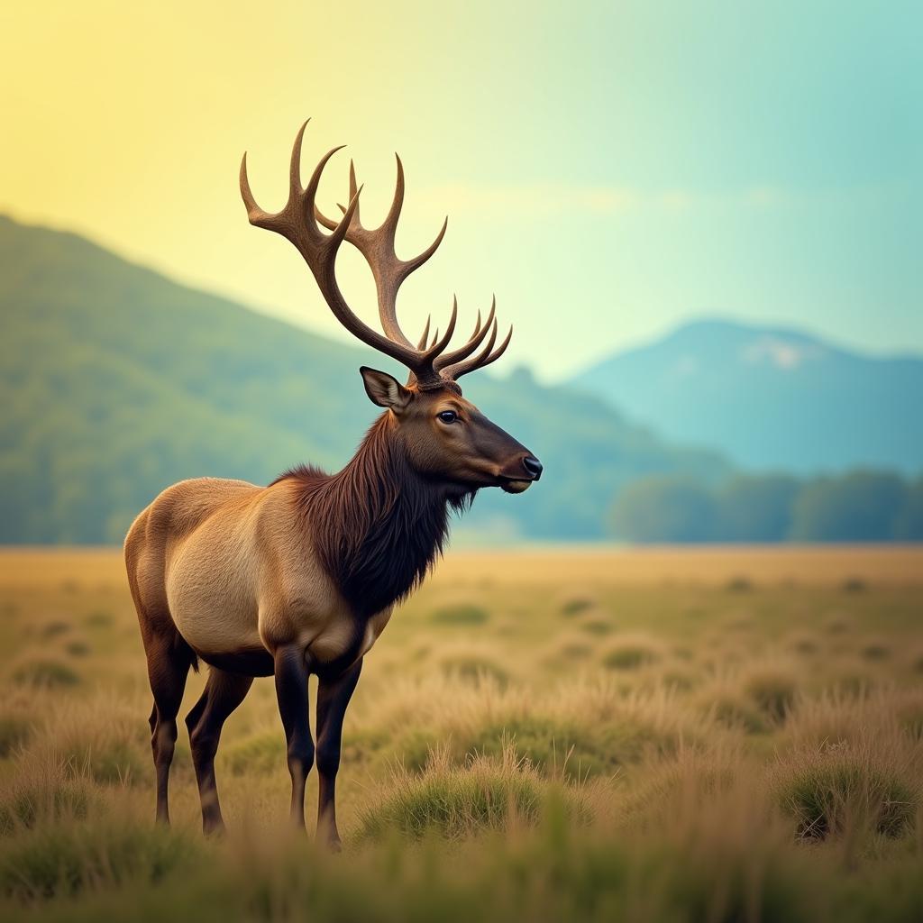 Elk with dichromatic vision