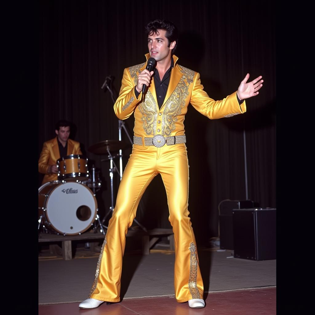 Elvis Presley Performing on Stage