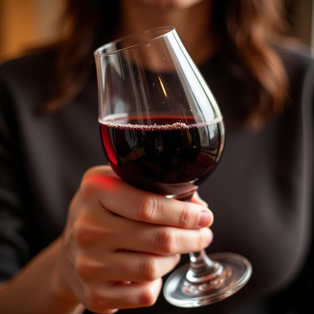 A Person Enjoying a Glass of Port