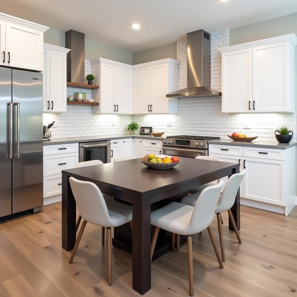 Espresso Dining Table in Modern Kitchen