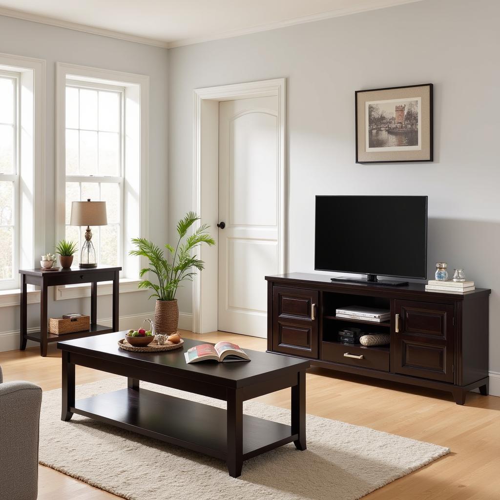 Espresso Furniture in a Living Room