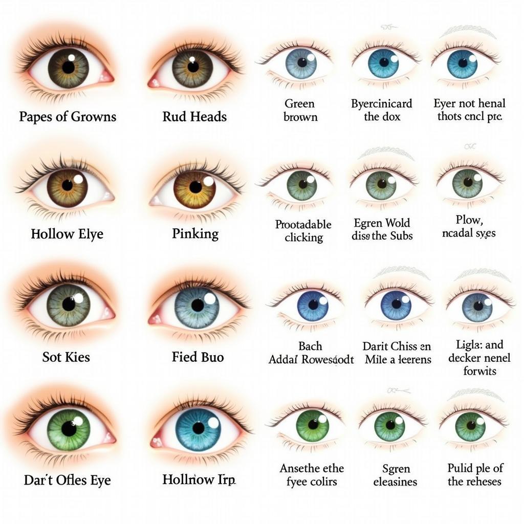 Eye Color Chart Showing Different Shades and Their Potential Meanings