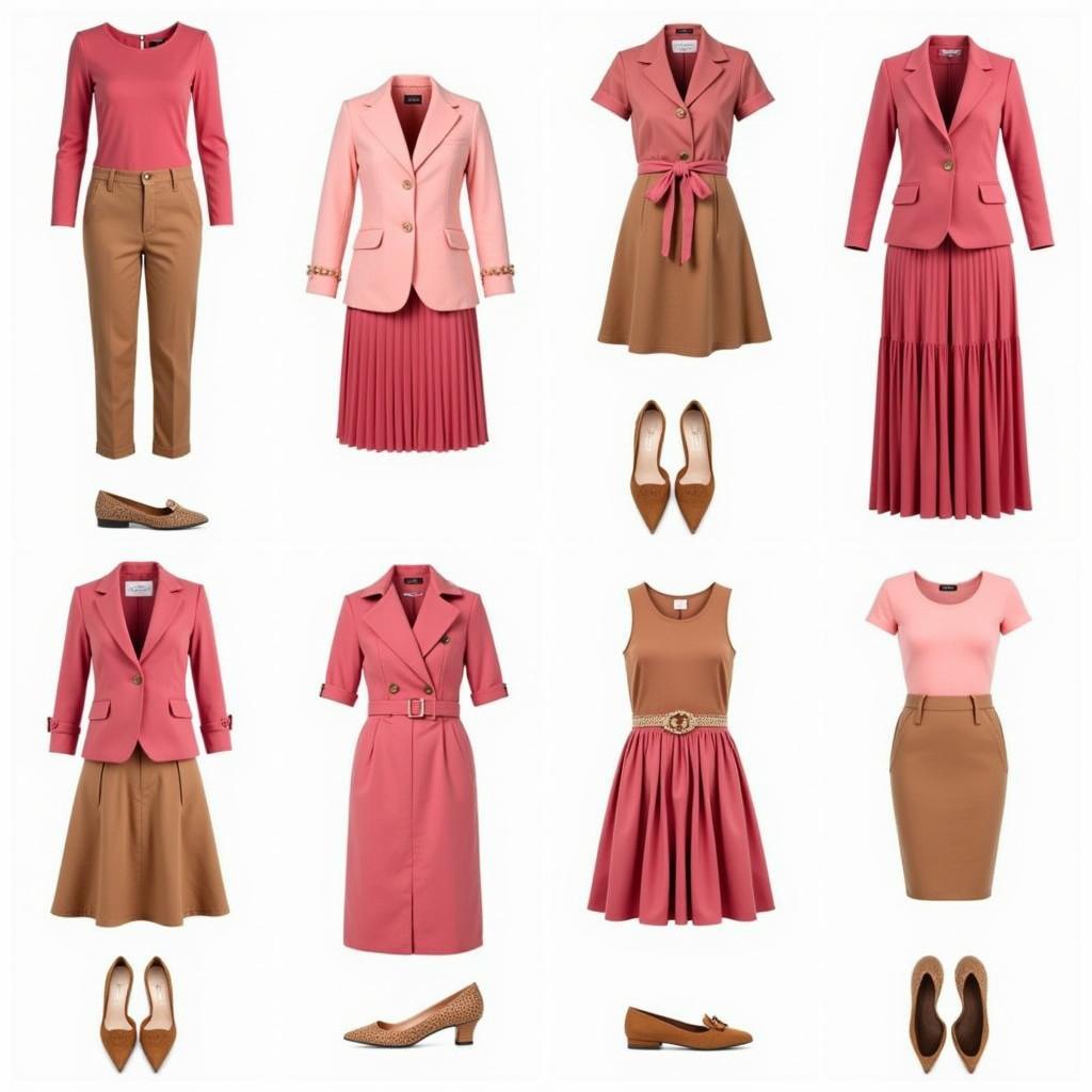 Fashion and Accessories in Pink and Brown