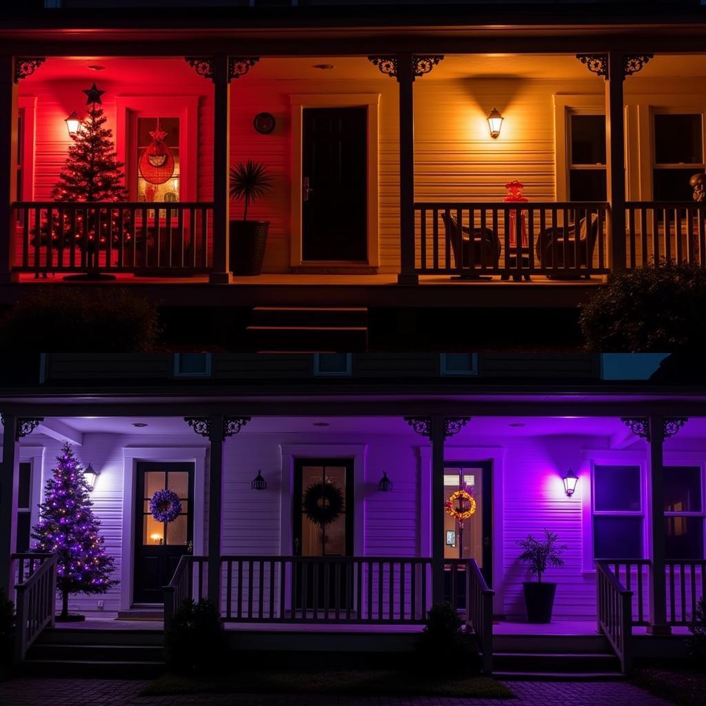 Festive Porch Light Colors for Holiday Decor