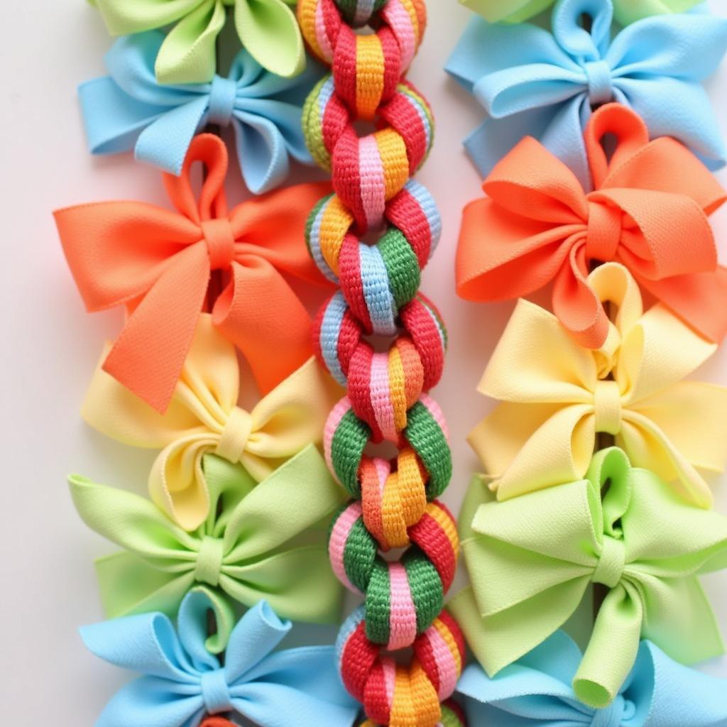 A Completed Four-Color Ribbon Lei