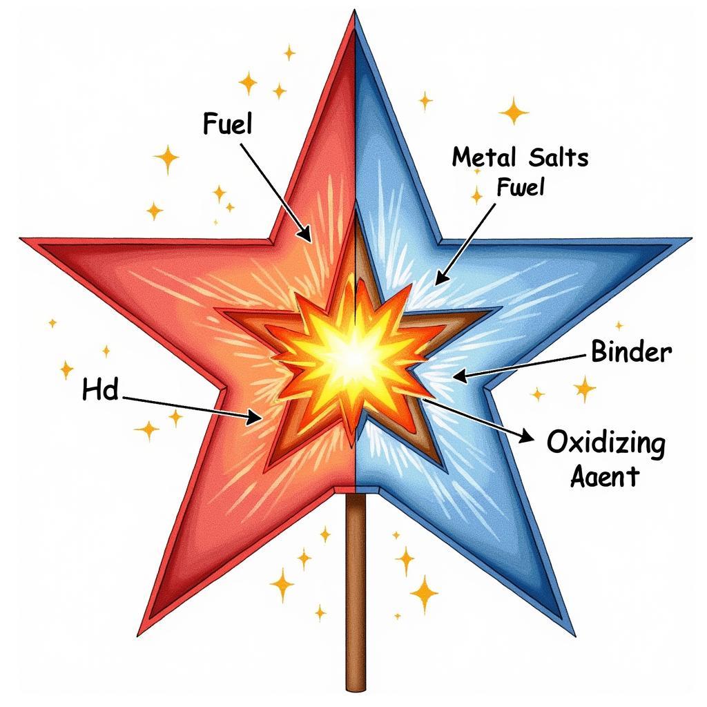 Firework Star Composition and Chemical Reaction