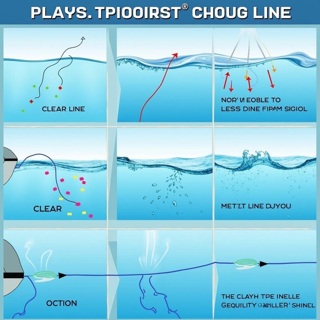 Fishing line visibility changes in various water conditions