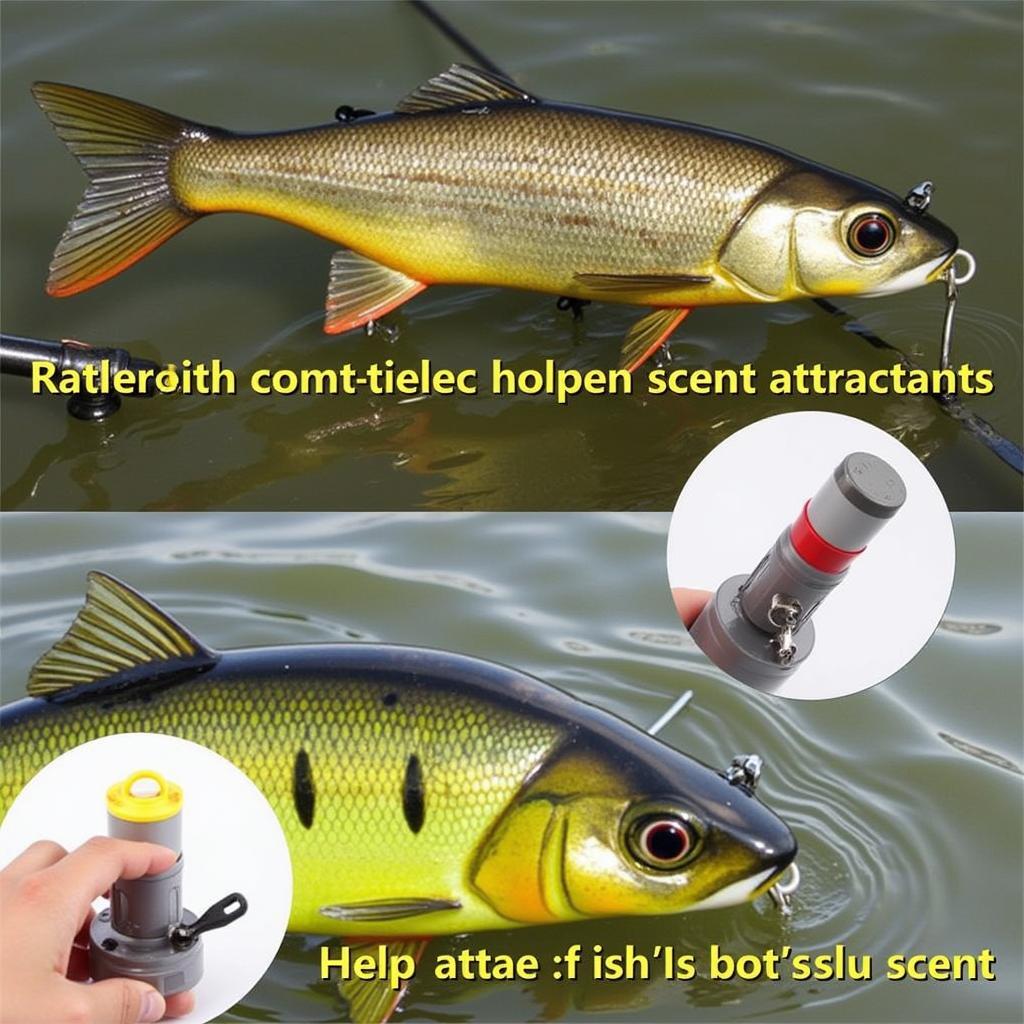 Fishing lures with rattles and scents for muddy water