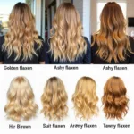 Flaxen Hair Color Variations in Different Lighting Conditions