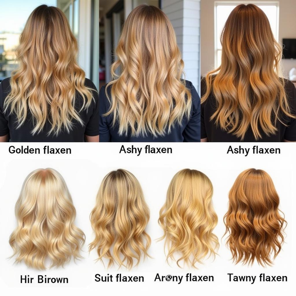 Flaxen Hair Color Variations in Different Lighting Conditions