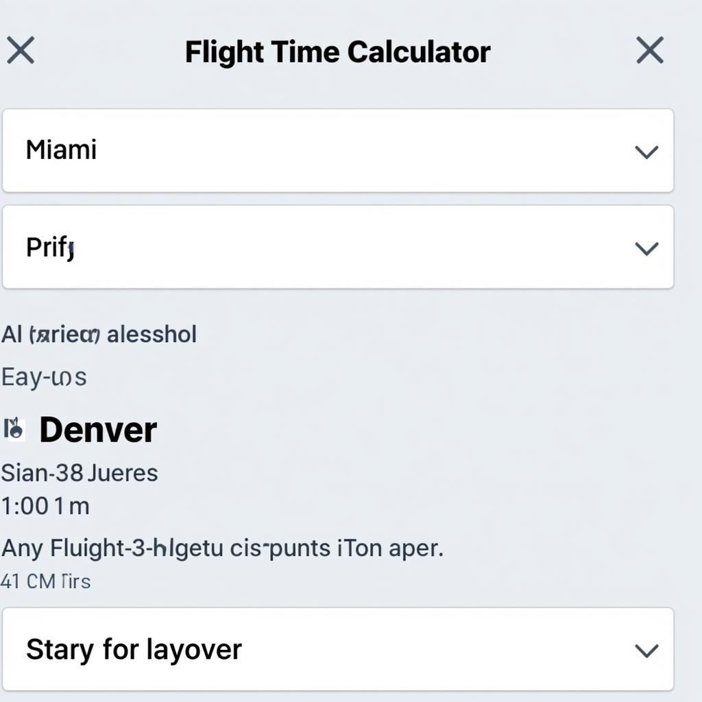 Using a flight time calculator to determine travel duration.