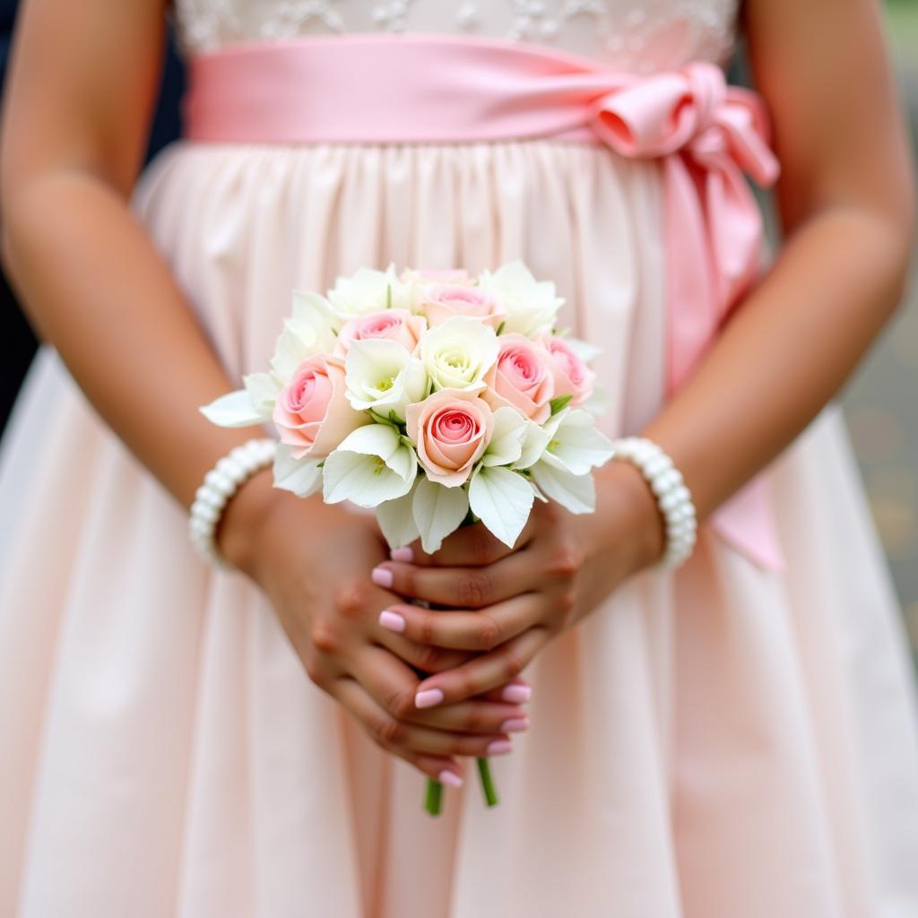 Flower Girl Accessories and Flowers Matching Dress